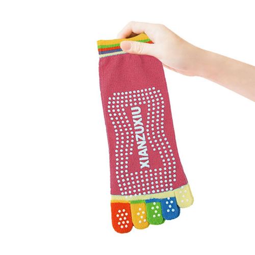 Non Slip Pilates Yoga Socks Anti-Slip Full Toe with Grips Cotton