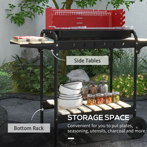 Charcoal BBQ Grill Trolley