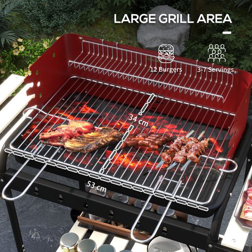 Charcoal BBQ Grill Trolley