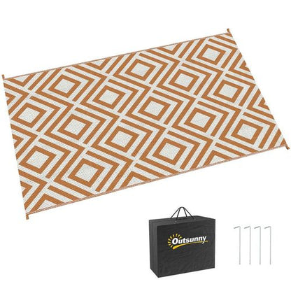 Reversible Outdoor Rug with Carry Bag for RV Camping Beach