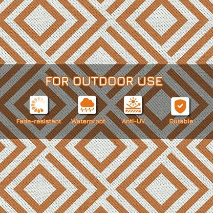 Reversible Outdoor Rug with Carry Bag for RV Camping Beach