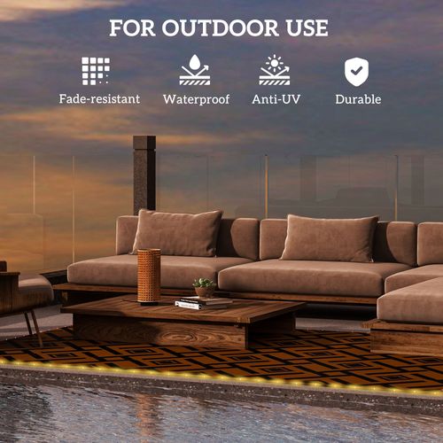 Waterproof Outdoor Rug with LED String Light