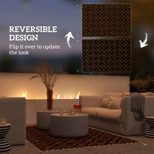 Waterproof Outdoor Rug with LED String Light